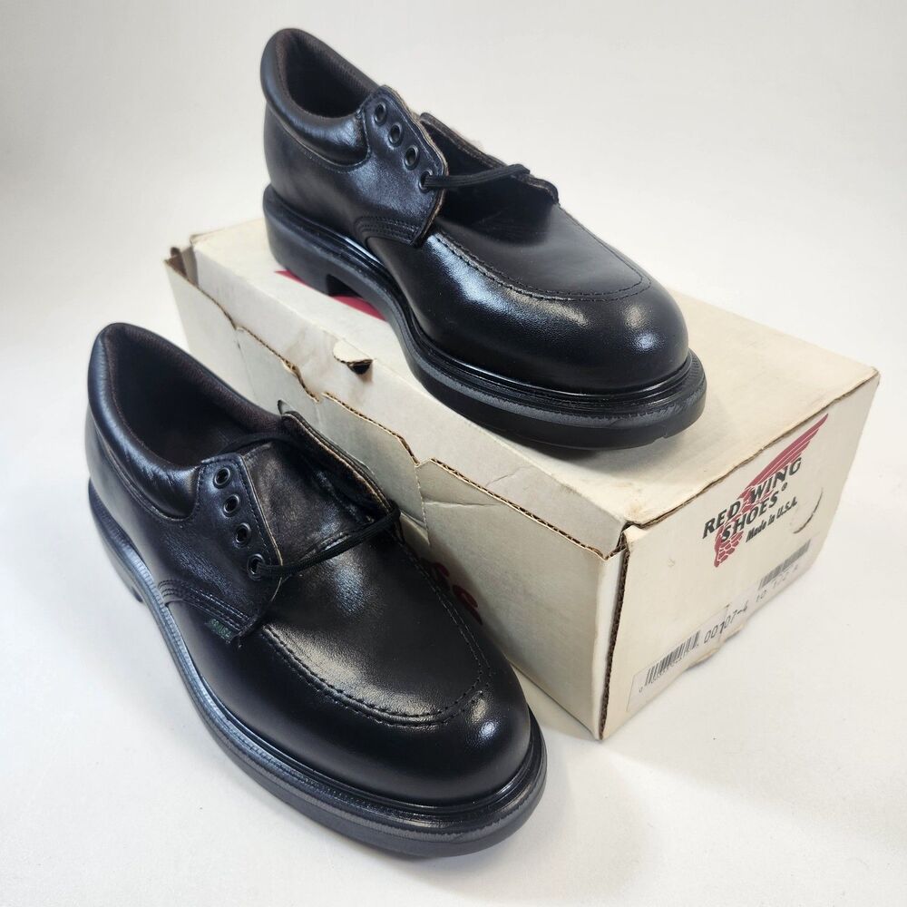 Red Wing 107 Postman Oxford Shoes Men 10 1/2 A Black Leather USA NOS Vintage NIB
